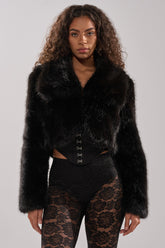 CADENCE FAUX FUR IN BLACK