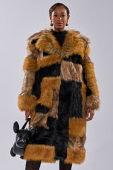 COSMO PATCHWORK FAUX FUR