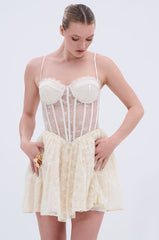 BRUNCHIN LACE MINI DRESS