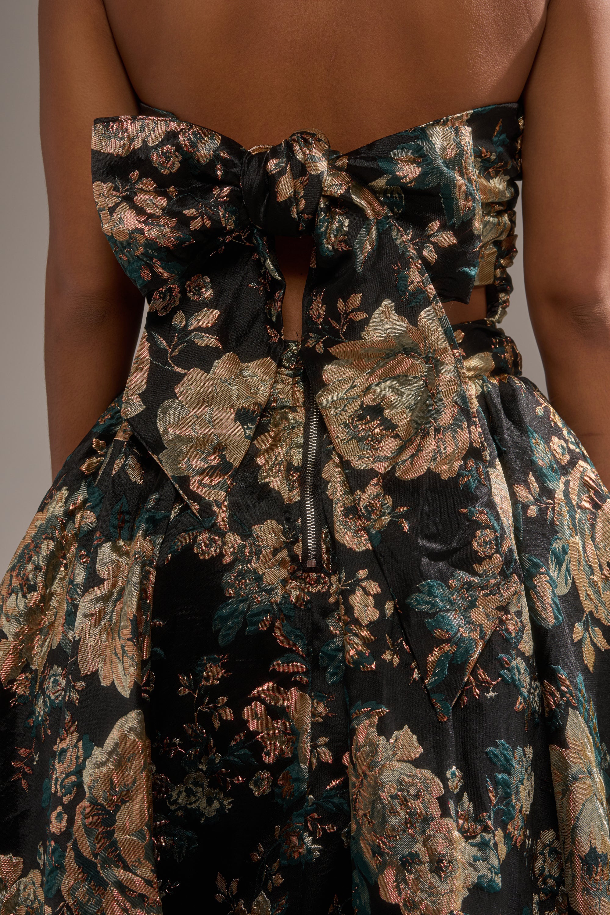 DRESSED TO IMPRESS BROCADE MIDI DRESS
