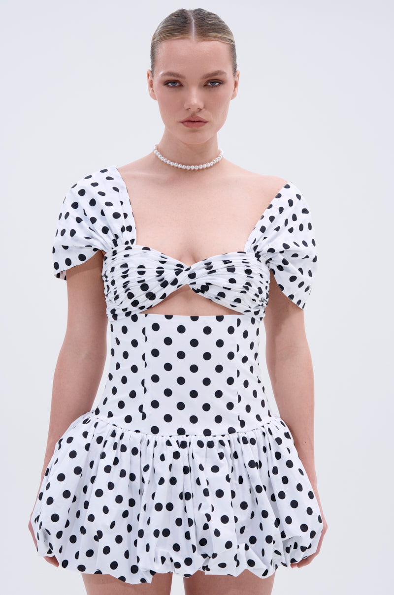 CUTEST ONE AT THE FUNCTION POLKA DOT MINI DRESS