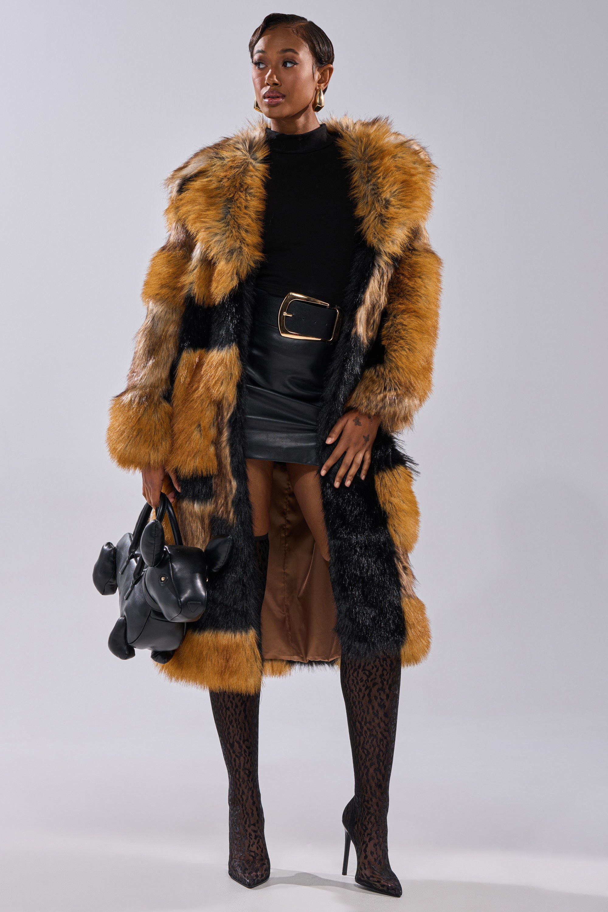 COSMO PATCHWORK FAUX FUR