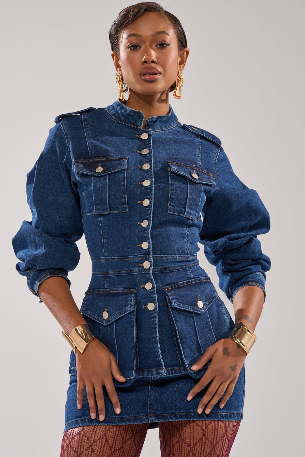 CRAZY FOR YOU LONG SLEEVE DENIM BUTTON DOWN