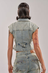 COMEBACK ERA DENIM SLEEVELESS TOP