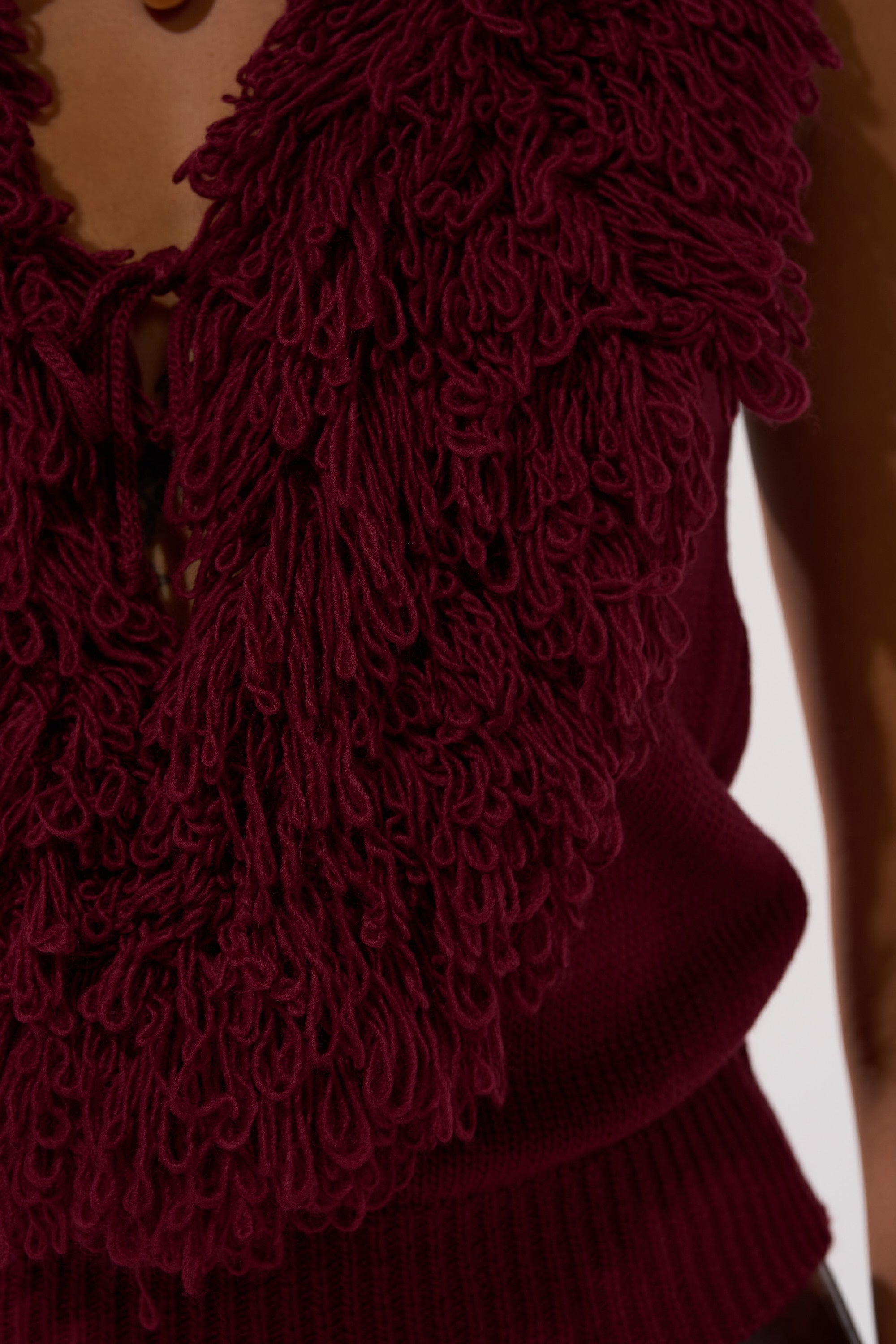 CARLY FRINGE OPEN FRONT SWEATER